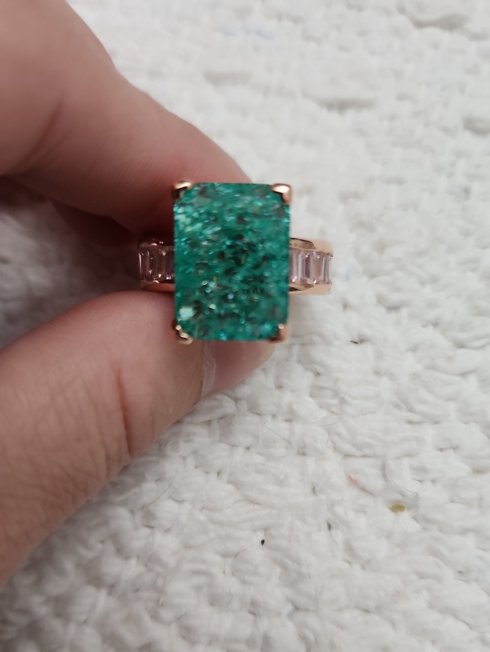 Fashionable & Elegant Mint/jade Green Gemstone And Cubic Zirconia Rhinestones